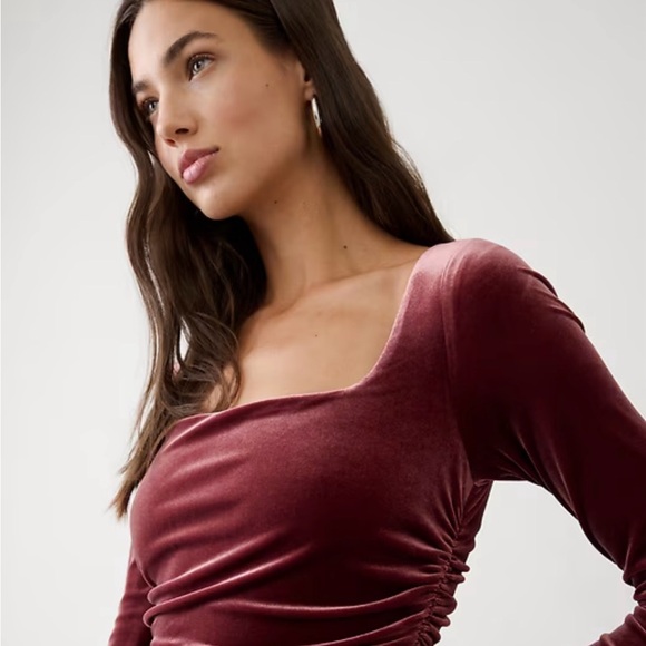 NWT Banana Republic Long Sleeve Cherry Jam Velvet Dress, Size M. - Picture 9 of 10